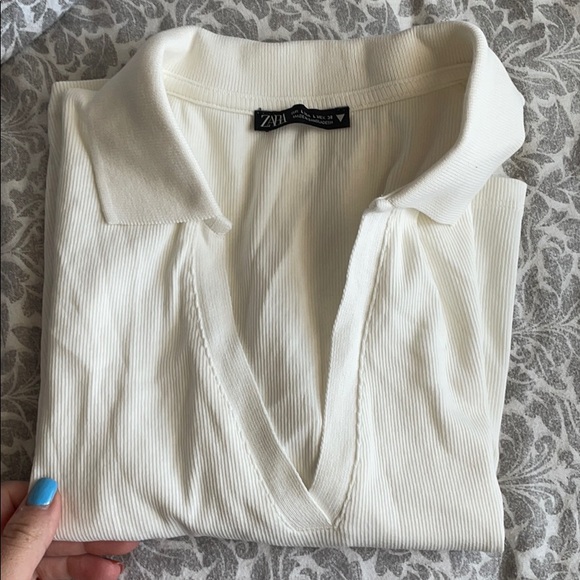 Zara v-neck colored crop - Picture 5 of 8